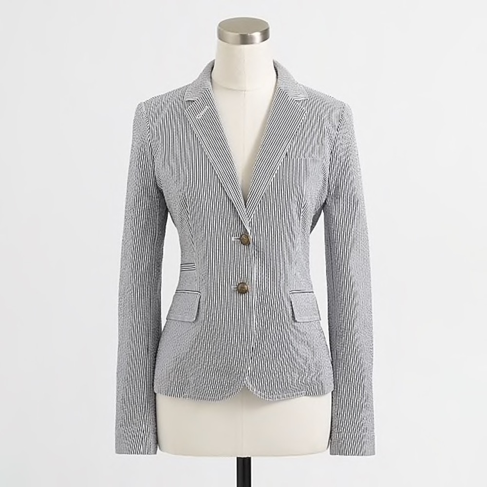 J.Crew Factory tailored boy blazer in seersucker!
